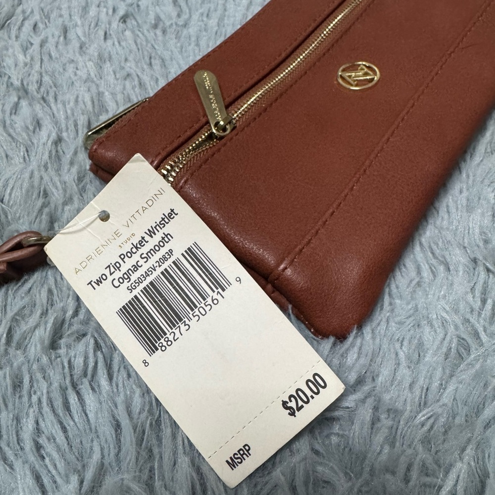 Adrienne Vittadini Brown Wristlet with Gold Accents - Picture 2 of 5